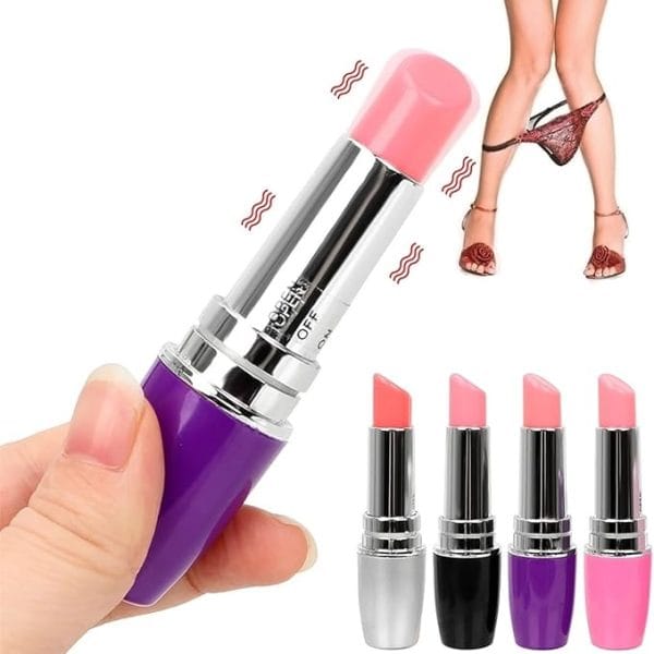 Lipstick Vibrator for Women – Mini Bullet Clitoral & G-Spot Stimulator | Red Discreet Sex Toy