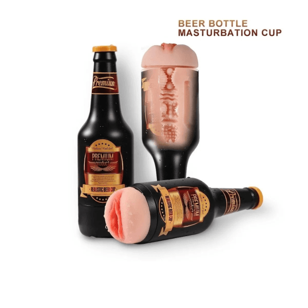 Realistic Beer Cup Masturbator – Soft Pocket Pussy for Men, Discreet Design, Real Feel Toy