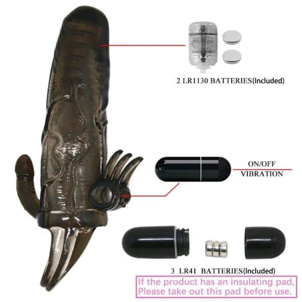 6.69″ Black Silicone Penis Extender Sleeve – Reusable Condom for Men Enlargement
