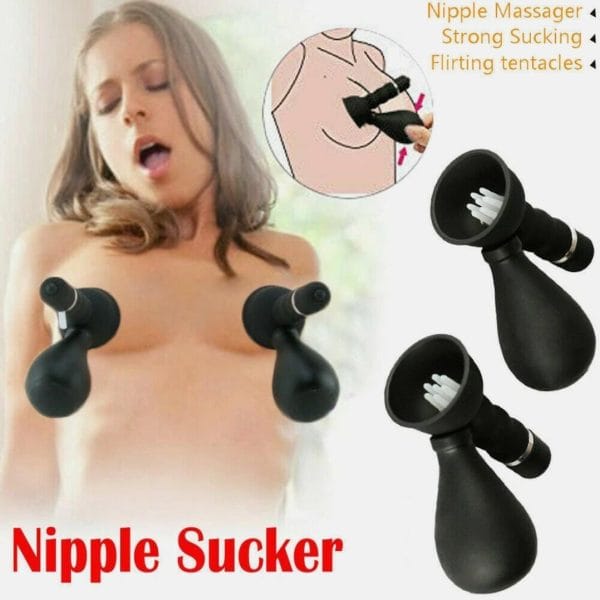 Electric Vibrating Nipple Sucker Clamps – Breast Vacuum Stimulator for Women