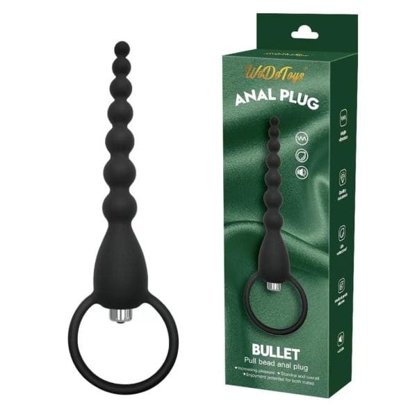 WoDoToys Bullet Anal Plug – Silicone Pull Beads Vibrator, Prostate & Anal Stimulation Toy for Men & Women