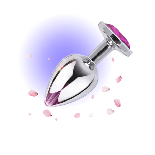 Rose Jeweled Stainless Steel Butt Plug – Beginner Anal Toy for Women & Men