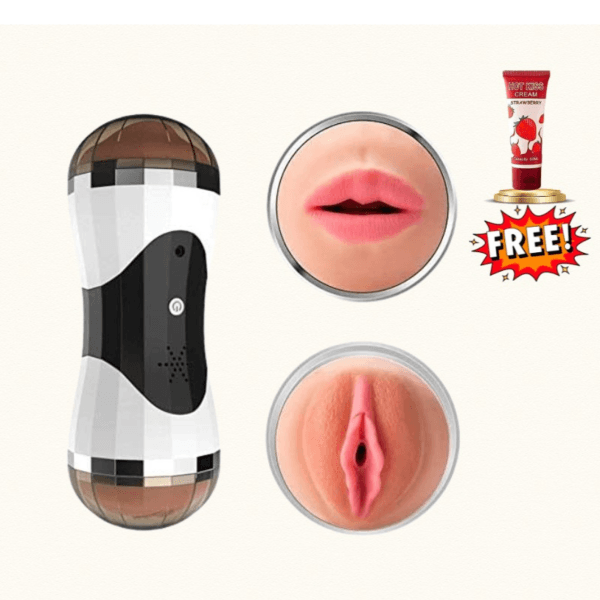 Dual Masturbator Male Sex Toy – Realistic Vaginal & Oral Pleasure with Moaning Sound