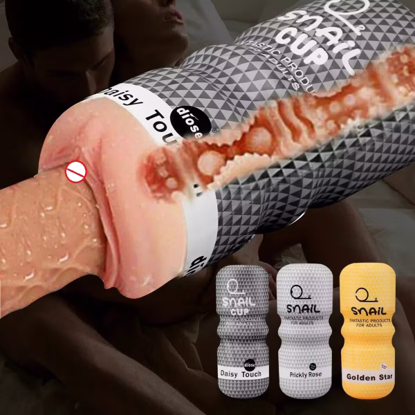 SNAIL CUP MALE MASTURBATOR REALISTIC POCKET PUSSY STROKER VAGINA ORAL ANAL ADULT SEX TOY