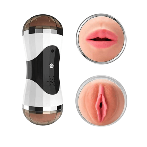 Dual Masturbator Male Sex Toy – Realistic Vaginal & Oral Pleasure with Moaning Sound